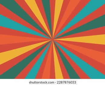 Retro background with colorful rays or lines in the middle. Sunburst or sun burst retro background. Eps 10