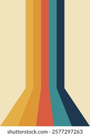 Retro background with colorful rays or lines in the middle. Eps 10