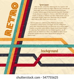 Retro background with colorful stripes on sepia background vector illustration