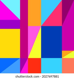 Retro geometriс background. Colorful template. Vector illustration