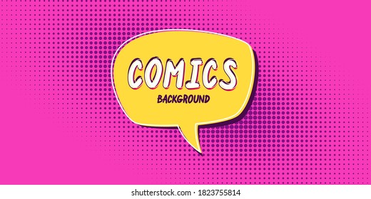 Fondo retro con una burbuja de diálogo al estilo de un libro de historietas. Ilustración vectorial. Plantilla de diseño e ideas creativas.