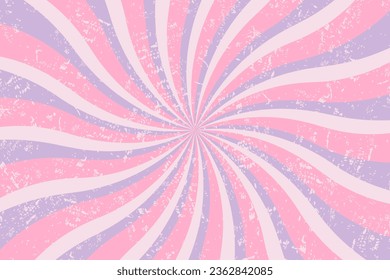 Retro background with curved rays or stripes in the center. Rotating spiral stripes. Sunburst or solar burst retro background. Vector illustration