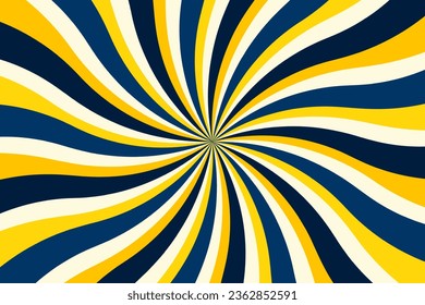 Retro background with curved rays or stripes in the center. Rotating spiral stripes. Sunburst or solar burst retro background. Vector illustration