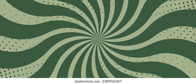 Retro background with curved rays or stripes in the center. Rotating spiral stripes. Sunburst or solar burst retro background. Vector illustration