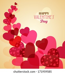 Retro background with decorative hearts