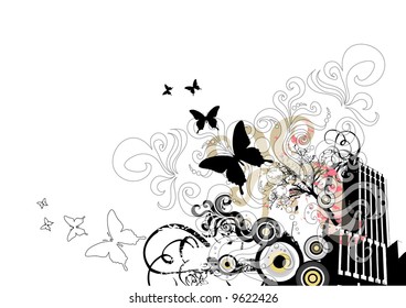 retro background with design elements