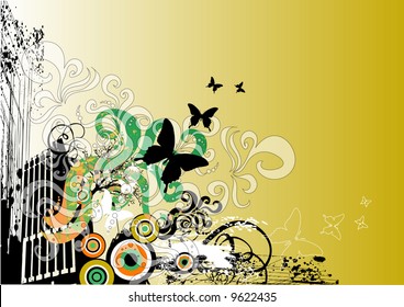 retro background with design elements