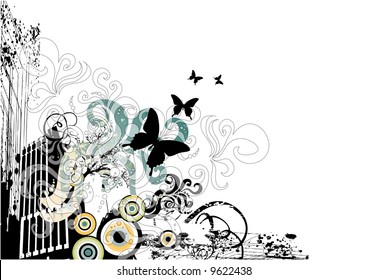 retro background with design elements