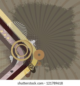 Retro background with design elements. eps10