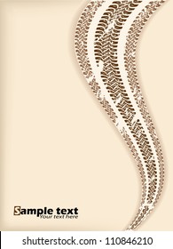 Retro background design with wave tire track