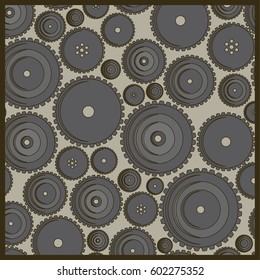 Retro background of different gears.
