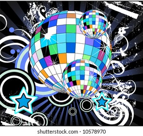 retro background with disco ball