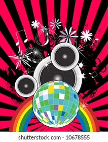 retro background for disco night life