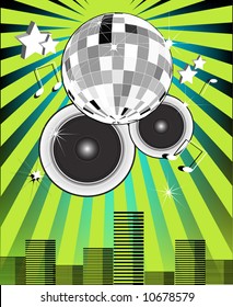 retro background for disco night life