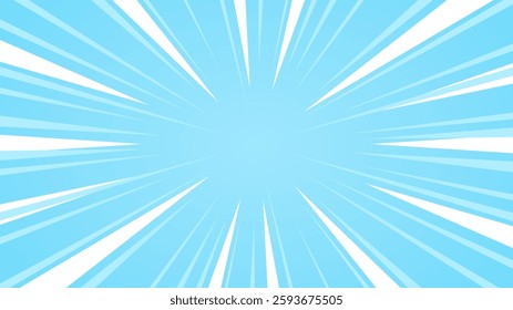 Retro background dynamic rays vector. Sunburst rays speed background. Blue white texture.