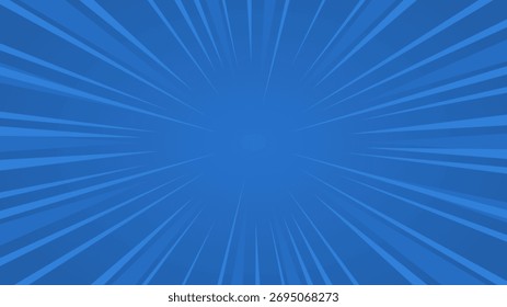 Retro background dynamic rays vector. Sunburst rays speed background. Blue texture.