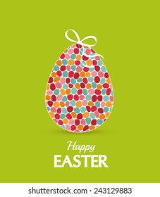 Retro background with Easter eggs, vector illustration