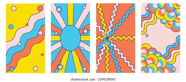Retro background. easy editable color for social networks stories, vector illustration. Design backgrounds for social media.
