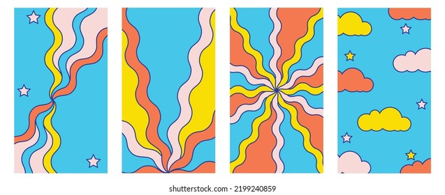 Retro background. easy editable color for social networks stories, vector illustration. Design backgrounds for social media.