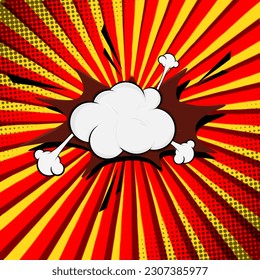 Retro background with explosion or buble speech for comic or cartoon,
for speech expression