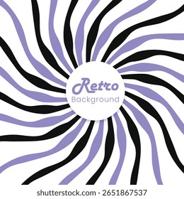 retro background featuring radial swirl lines in a vintage style. perfect for posters, flyers, social media, t-shirt designs, web templates, and nostalgic vector art