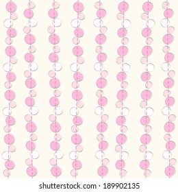 Retro background as festive garlands of glass circles