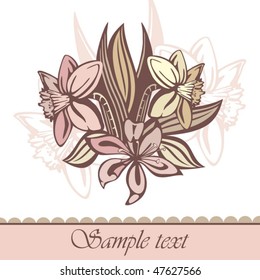 retro background with flowers