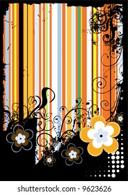 retro background with flowers