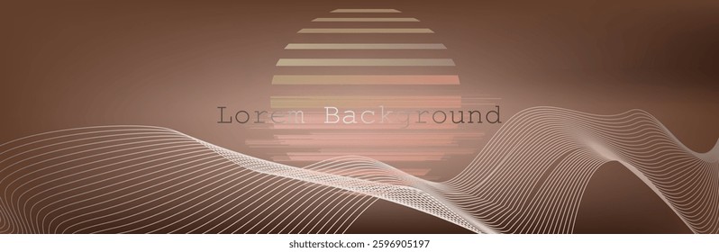 Retro background futuristic landscape 1980s 80s party background. Retro 80s sun and light brown background. Vector illustration. EPS 10