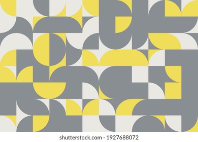 Retro background with geometric elements in gray and yellow colors. Abstract vector vintage  illustration easy to edit and customize. Eps10