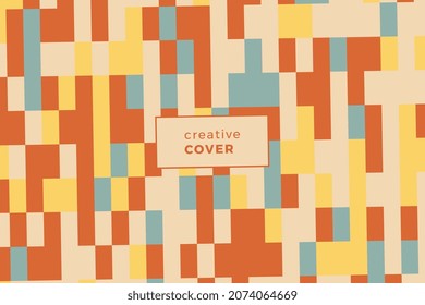 Retro background with geometric mosaic. Abstract vector illustration easy to edit and customize. Eps10