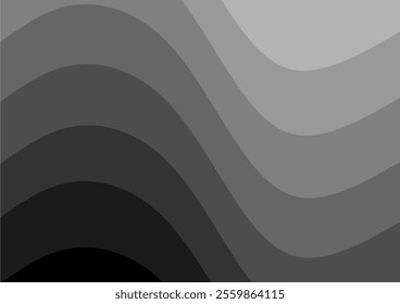 Retro background with gradient black color. Black abstract curved texture.