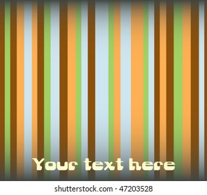 Retro background with green, blue, brown and orange lines
