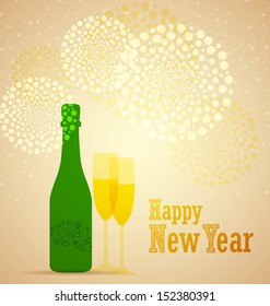 Retro background for happy new year