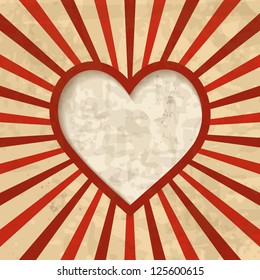 retro background with a heart frame