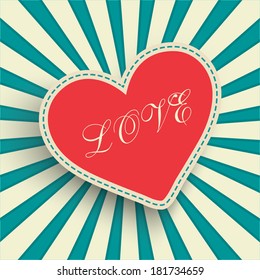 retro background with a heart frame 