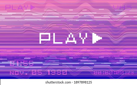 Retro background like in old video tape rewind or no signal TV screen. Back to the 80's-90's style.