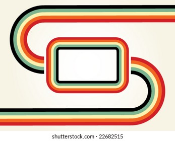 retro background with lines - vector image