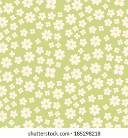 Retro background with mix of different primitive flowers