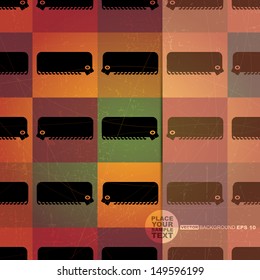 Retro background with monsters and place for text. Seamless pattern. vector