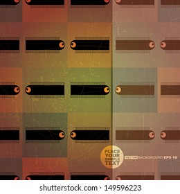 Retro background with monsters and place for text. Seamless pattern. vector