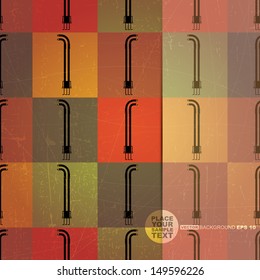 Retro background with monsters and place for text. Seamless pattern. vector