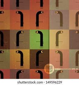 Retro background with monsters and place for text. Seamless pattern. vector