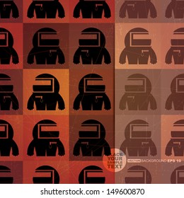 Retro background with monsters and place for text. Seamless pattern. vector
