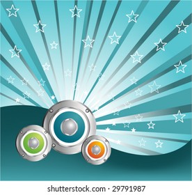retro background with music speakers