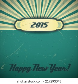 Retro background with New Year's Eve 2015. Vector design.