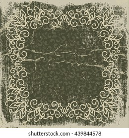 Retro background. Old paper greeting card