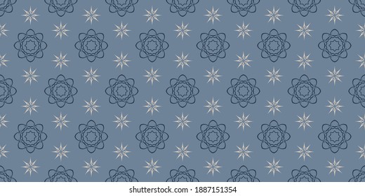 Retro background pattern. Floral ornament. Seamless wallpaper texture. Vector graphics