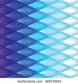 Retro background, pattern rhombs, mesh gradient, transition from light to dark, vector background, blue version