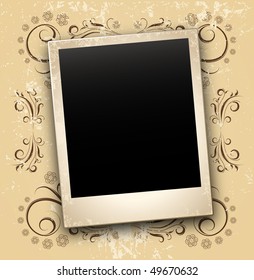 retro background with photo card